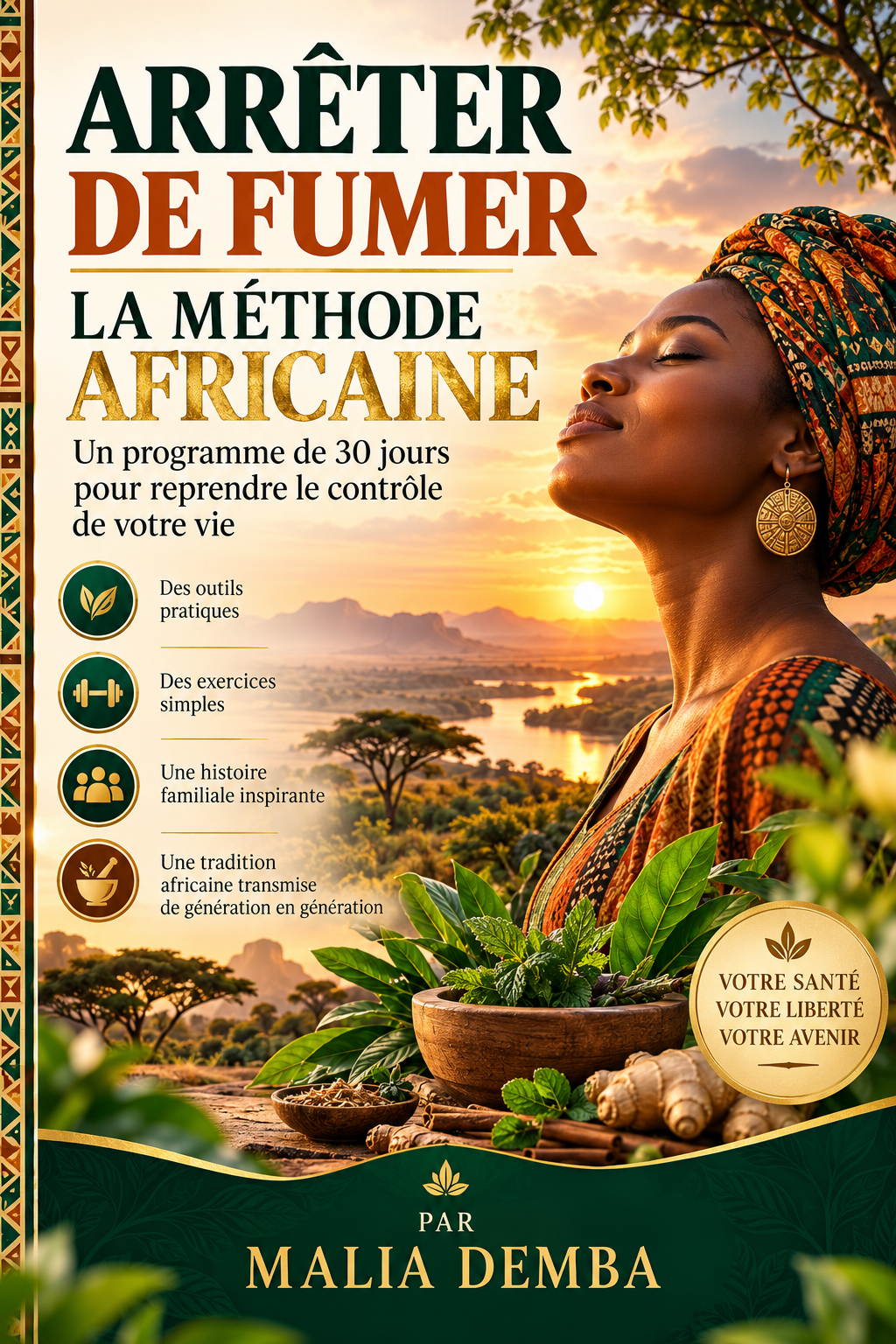 Couverture de l’e-book Arrêter de fumer — La méthode africaine, par Malia Demba